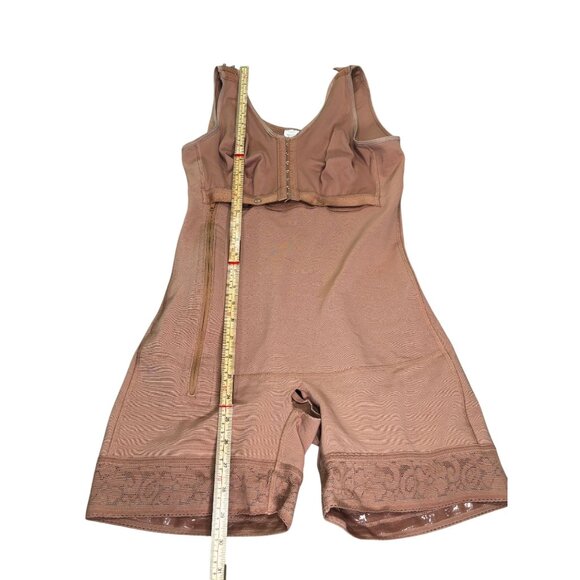 Shapewear Bodysuit With Zipper Front Closure & Adjustable Straps - L - Brown - Picture 6 of 14